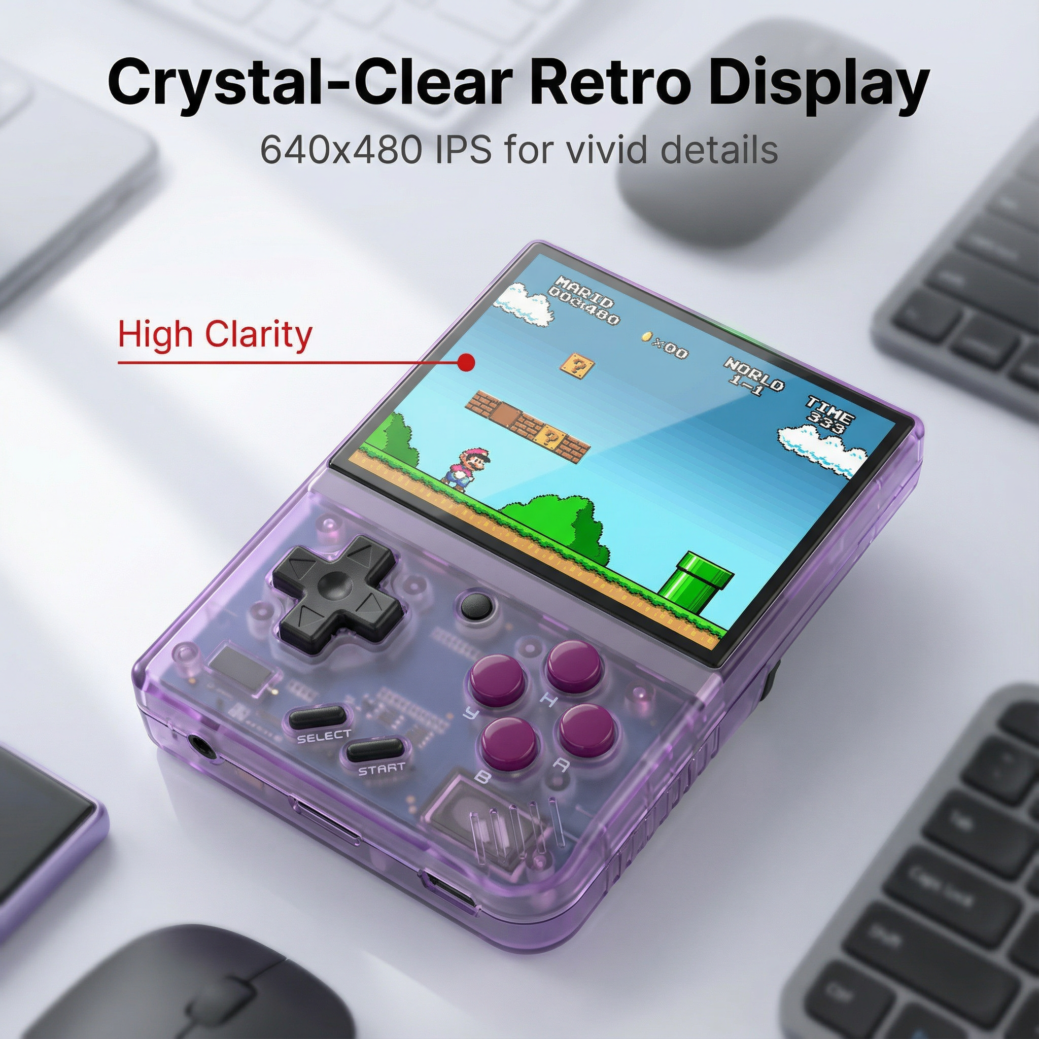 High-definition retro IPS screen handheld game console